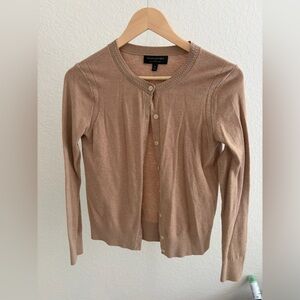 Banana Republic Women's Tan Crewneck Button Cardigan